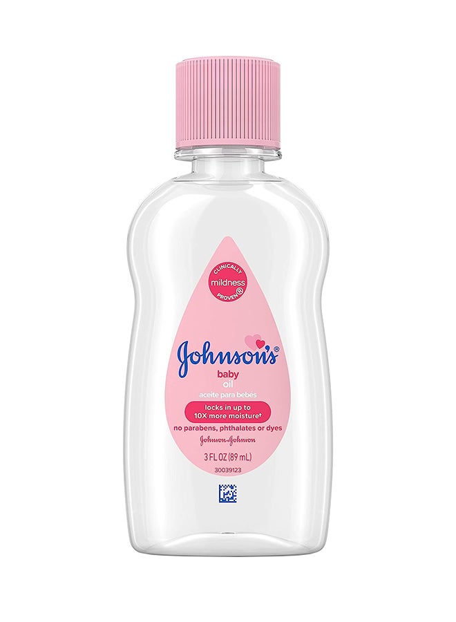 Johnson's Baby Oil, Pure Mineral Oil To Prevent Moisture Loss, Hypoallergenic, Original 3 fl. oz - Image 1