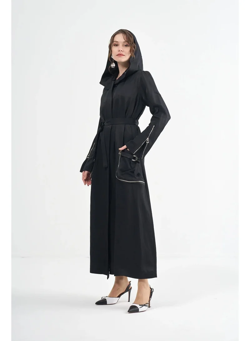 MissWhence  The Ivory Oasis Overcoat - Black for Women | Best Price UAE