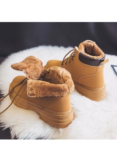 Generic 2024 Couples Ankle Boots Chunky British Style Yellow (plus velvet) 