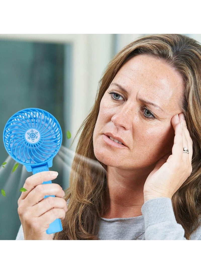 ATC Portable Mini Hand And Desk Fan With Rechargeable Battery And Usb Cable Blue Blue - Image 4