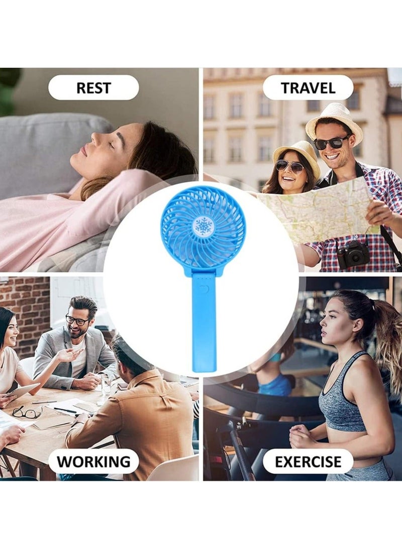ATC Portable Mini Hand And Desk Fan With Rechargeable Battery And Usb Cable Blue Blue - Image 3