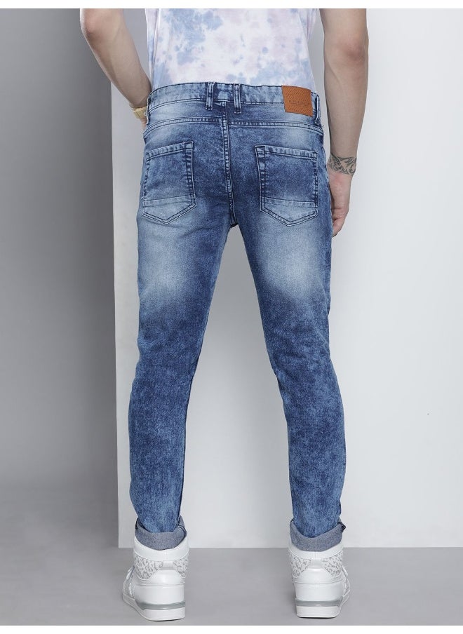 The Indian Garage Co Men Blue Cotton Stretchable Slim Fit Jeans  - Image 2