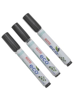 Roto Eco whiteboard marker dry safe ink pack of 3 markers - black  - Image 1