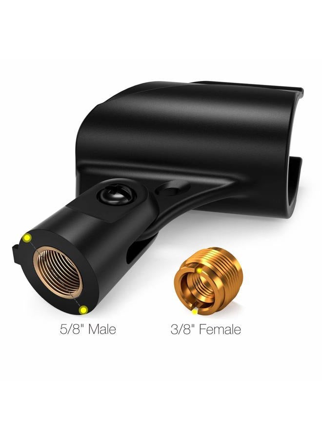 Moukey Microphone Mic Clip Holder for Mic Stand with 5/8" Male to 3/8" Female Adapter, 2-Pack - Image 4