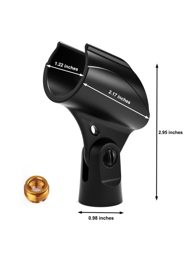 Moukey Microphone Mic Clip Holder for Mic Stand with 5/8" Male to 3/8" Female Adapter, 2-Pack - Image 2