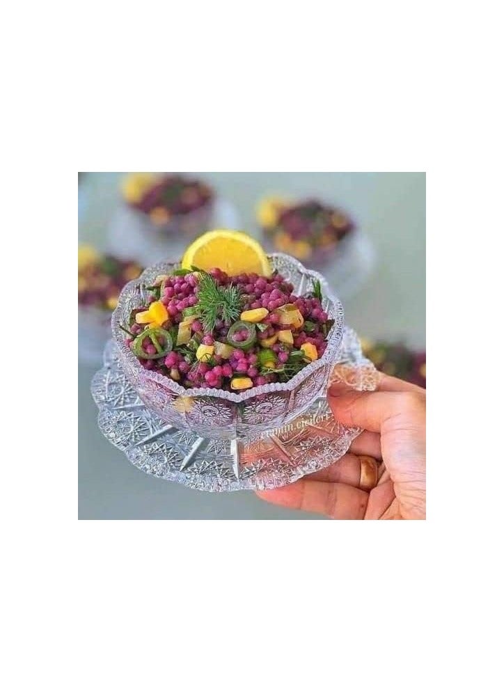 طقم أطباق وجبات خفيفة - 6 قطع أطباق صغيرة ذات حواف متموجة، أطباق حلوى للآيس كريم، الفواكه، البودينغ، الوجبات الخفيفة - Image 4