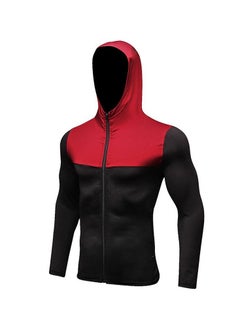 Loquat Men Quick Dry Breathable Running Tracksuit Black/Red  - Image 1