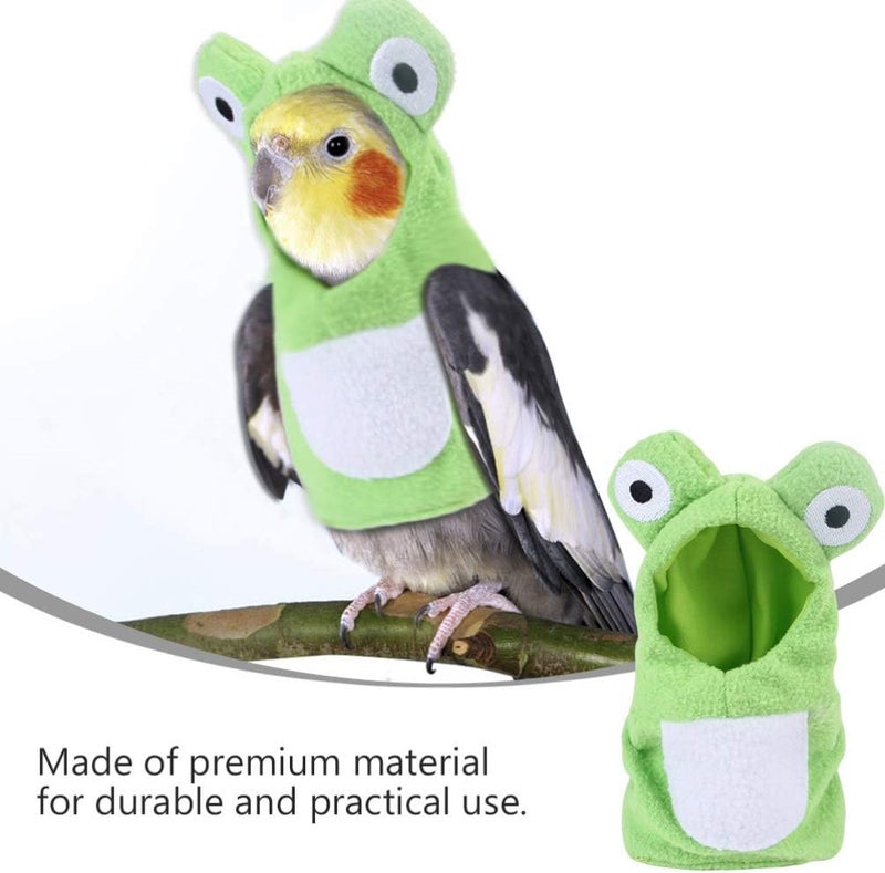 NUOBESTY Bird Diaper Flight Suit Parrot Frog Costume Pet Small Animals Clothes Parakeet Cockatiel for Festival Home Party Halloween S Green - Image 2