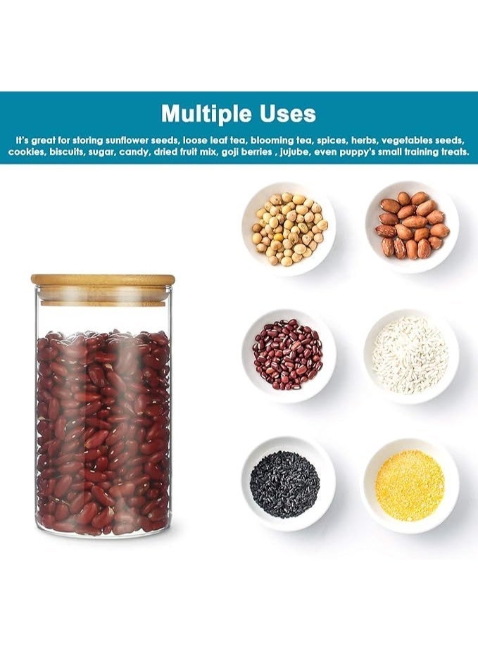 Glass Food Storage Container (Pack Of 3) with Bamboo Lid, 750ML High Borosilicate Glass Canister, Airtight Kitchen Jar for Coffee, Sugar, Flour, Cookies - Image 4