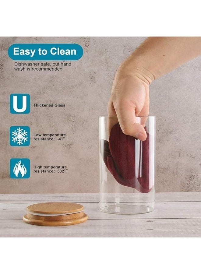 Glass Food Storage Container (Pack Of 3) with Bamboo Lid, 750ML High Borosilicate Glass Canister, Airtight Kitchen Jar for Coffee, Sugar, Flour, Cookies - Image 3