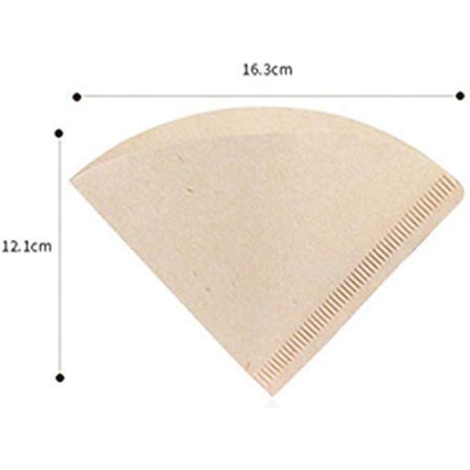 شواي 100 قطعة من فلتر القهوة الورقي V60 غير المبيض القابل للاستخدام مرة واحدة، فلتر قهوة مخروطي محمول مناسب من 2 إلى 4 أشخاص - Image 5