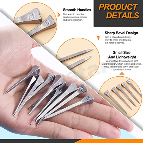 Rustark 130Pcs 5 Sizes Steel Horseshoe Nails Assortment Kit 1.6” 1.7” 1.9” 2” 2.4” E2 E3 E4 E5 E6 Horse Hoof Nails Horseshoe Tools Equipment for Horseshoes Horse Race Training - Image 4