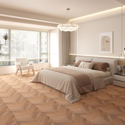 Art3d 30-Pack Herringbone Peel and Stick Vinyl Floor Tiles, 12" x 12" Self Adhesive Waterproof Wood Flooring Plank for Kitchen Bathroom Bedroom, Cover 30 Sq. Ft, Brown - Image 2