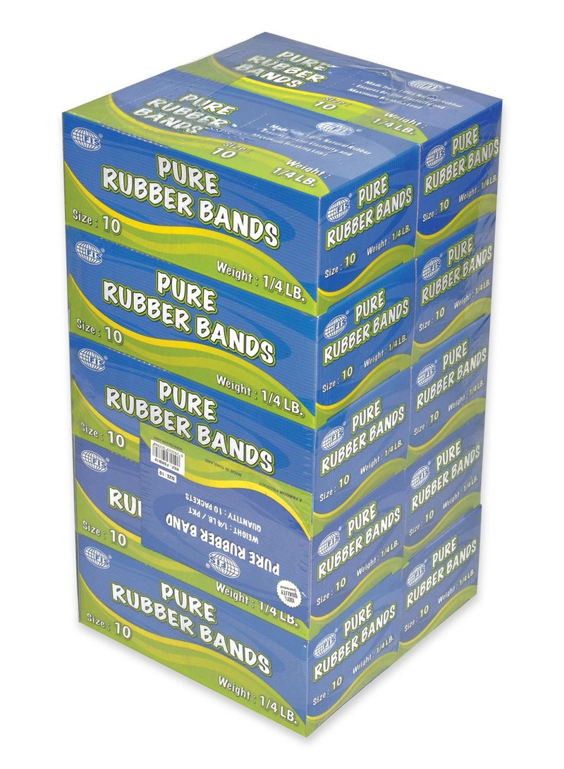 FIS 10 Boxes FIS Pure Rubber Bands 10 Size, 1/4 LB - FSRB10 - Image 1