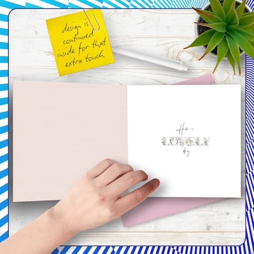 Stuff4 50th Birthday Cards for Women - Fancy Floral Flowers - Happy Birthday Card for 50 Year Old Woman Sister Colleague Daughter Aunt, 145mm Bday Greeting Cards - Image 4