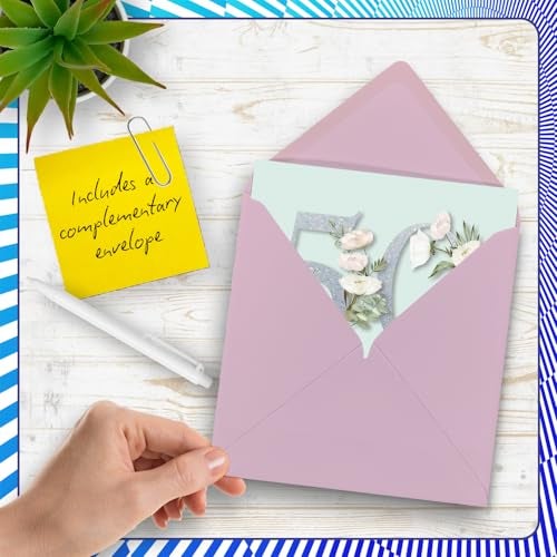 Stuff4 50th Birthday Cards for Women - Fancy Floral Flowers - Happy Birthday Card for 50 Year Old Woman Sister Colleague Daughter Aunt, 145mm Bday Greeting Cards - Image 5