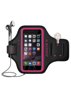 Running Armband, Cellphone Armband for iPhone 13 Pro Max, 12 Pro Max, Xs Max,Samsung S21 Ultra, Skin-Friendly Sports Running Armband with Key and Headphone Slot for Jogging, Gym (Size 7.0, Red)