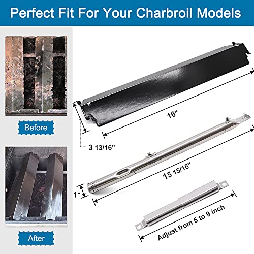 Criditpid Grill Parts Kits Compatible for Char-Broil Charbroil 463247412, 463257110, 463247109, 463270912, 463243812, 463270614, Heat Plates Replacement for Charbroil 3 Burner 463257110 Grill - Image 2