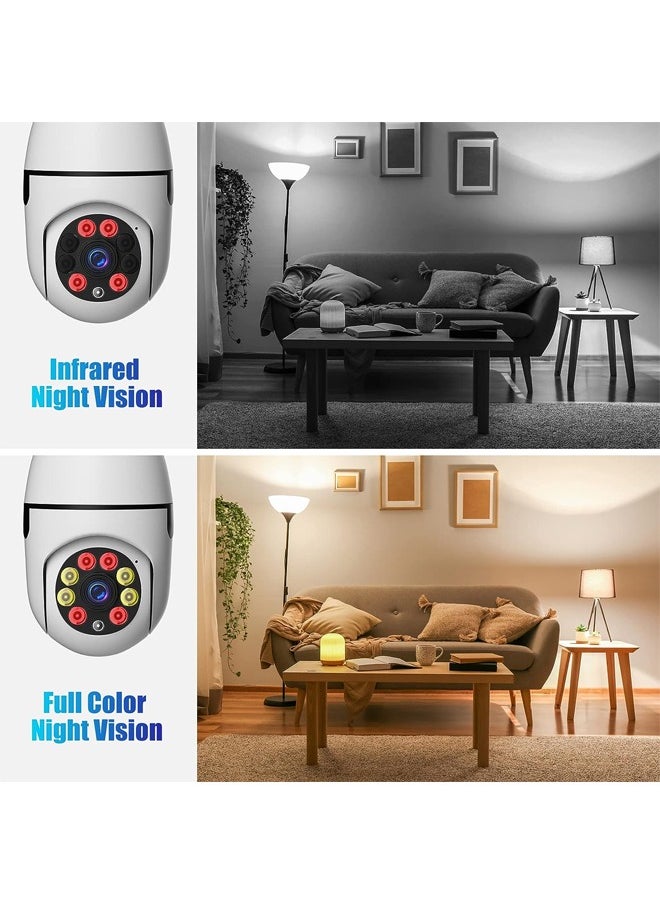 Generic 2PCS Light Bulb Security Cameras 2.4G Hz & 5G Hz Outdoor Wireless WiFi 360 Degree Light Socket Screw in Security Cameras for Home Security Safe Cam Lightbulb Cameras Night Vision Compatible  - Image 5