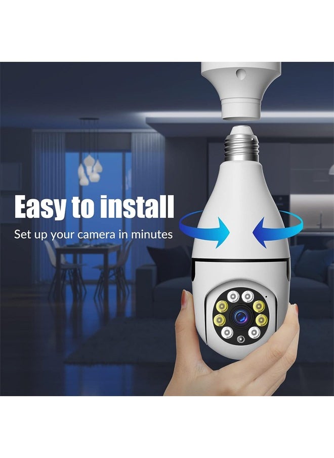 Generic 2PCS Light Bulb Security Cameras 2.4G Hz & 5G Hz Outdoor Wireless WiFi 360 Degree Light Socket Screw in Security Cameras for Home Security Safe Cam Lightbulb Cameras Night Vision Compatible  - Image 2