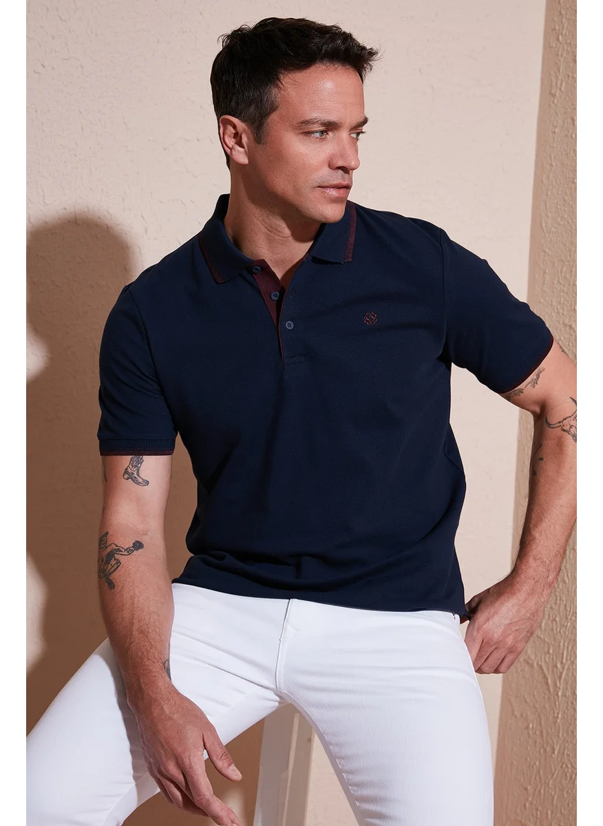 Buratti Cotton Buttoned Slim Fit Polo Neck T Shirt Men's Polo Neck T Shirt 5902118