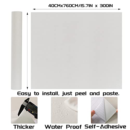 LOVADA Peel and Stick Wallpaper Rice White Silk Wall Paper - 15.7 x 300 Inch Self Adhesive Wallpaper Peel and Stick, Easy to Paste Wall Contact Paper for Stand Liner, Table and Door Makeover Decor - Image 2