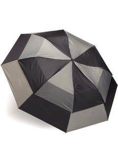 totes Blue Line GolfSize Vented Canopy Compact Umbrella BlackGray One Size
