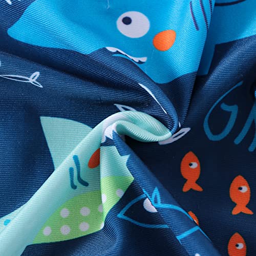 Nicoxijia Baby Boy Swimsuit Infant Rash Guard Swimwear One Piece Short Sleeve Zipper Swimwear Sun Protection Bathing Suit (Blue, 0-3 Months) - Image 2