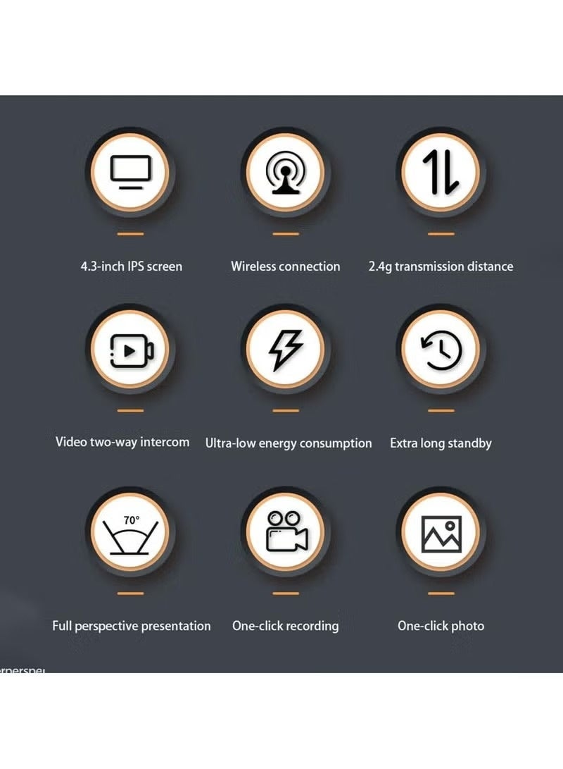 Wireless Video doorbell - 4.3-inch IPS display and wireless HD doorbell camera, wireless video intercom doorbell with screen, 2 square talk, night vision, easy to install - Image 3