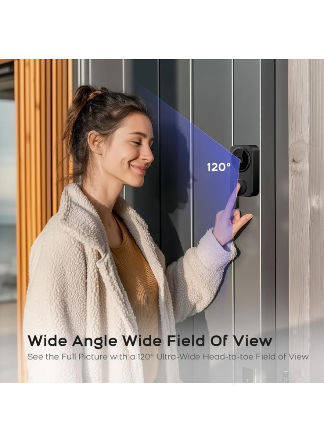 كاميرا جرس باب فيديو مع شاشة عرض، طقم كاميرا جرس باب ذكي للمنزل، نظام اتصال داخلي لاسلكي واي فاي بدقة 1080 بكسل مع رؤية ليلية، اتصال ثنائي الاتجاه، كاميرا جرس باب لاسلكية بشاشة IPS مقاس 4.3 بوصة - Image 5