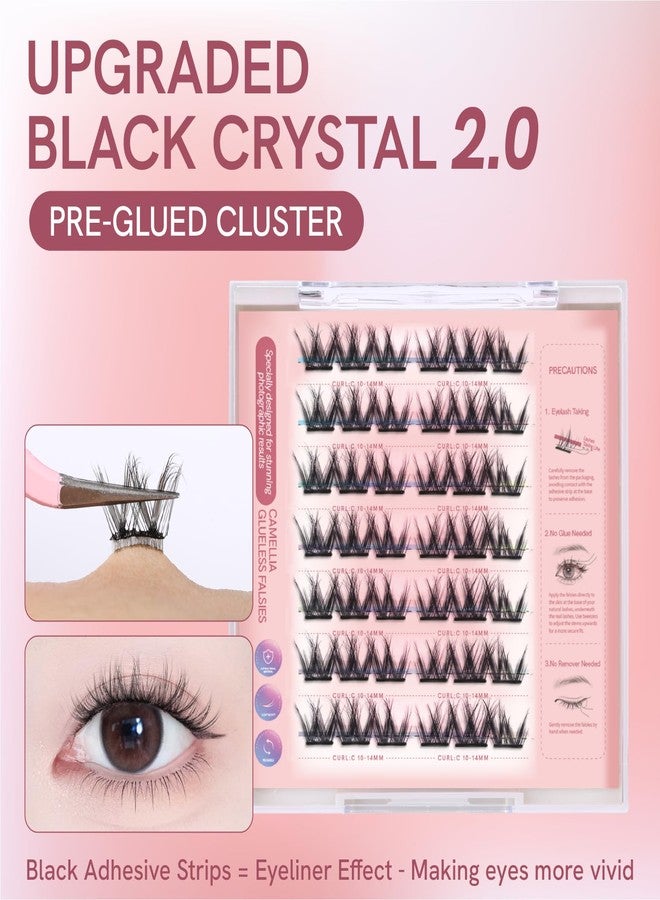 MLEN DIARY Self Adhesive Lash Clusters DIY Eyelash Extensions C Curl Natural 42Pcs Pre-Glued Cluster Lashes 10.5-13.5MM No Glue Individual Lashes Self Application at Home(Camellia) - Image 3