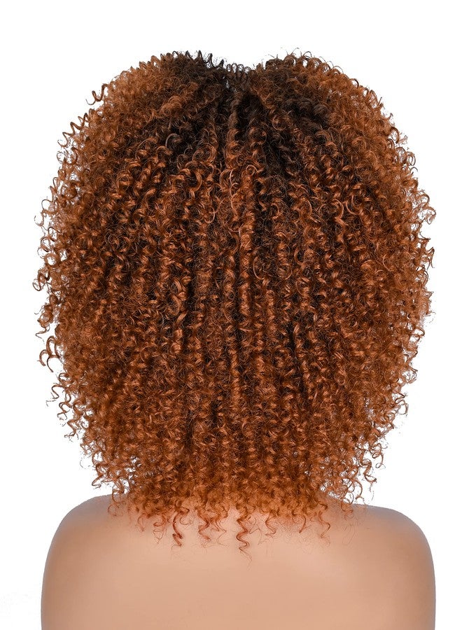انيسول شعر مستعار قصير مجعد أفرو من أنيسول بطول 10 بوصات للنساء ذوات البشرة السمراء، شعر مستعار أفرو مجعد كثيف مع غرة، شعر مستعار كامل من الألياف الصناعية (من الأسود إلى البني) - Image 4