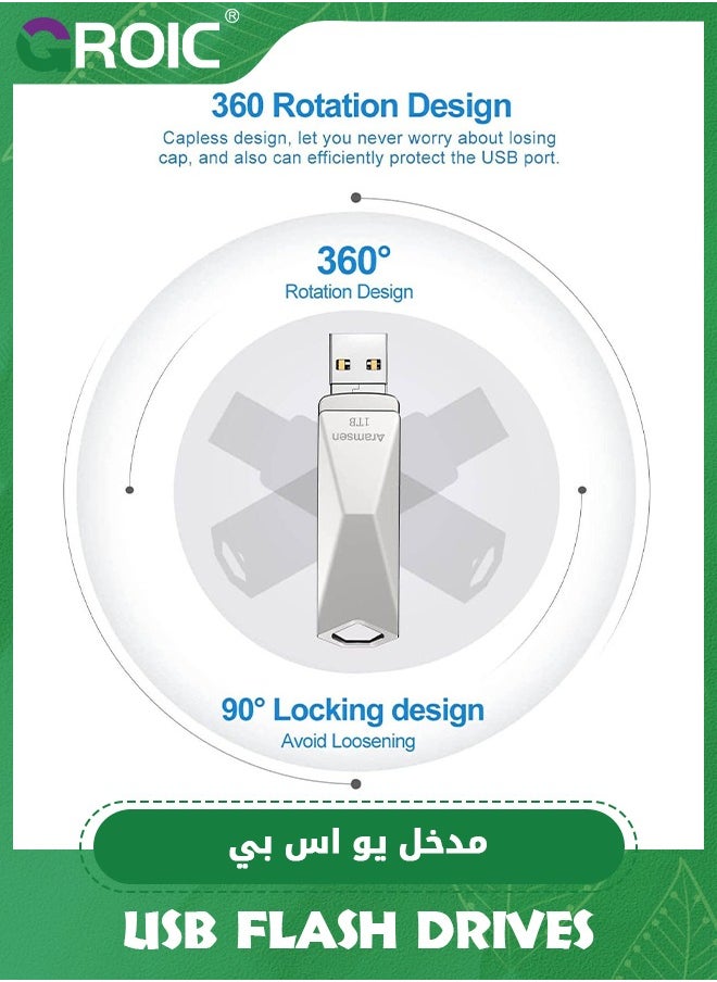 GROIC Silver USB Flash Drive for iPhone Photo Stick 64GB Thumb Drive or USB C Android Phone Photo Storage 2in1 Memory Stick Compatible i-Phone Pad Android Mac-Book USB C and PC  - Image 3