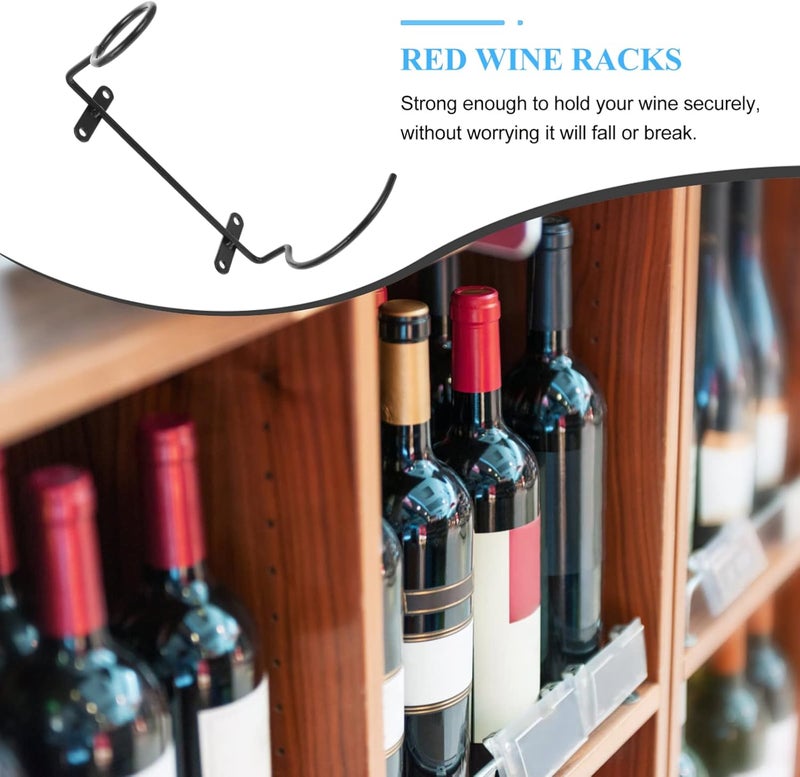 klarako 6pcs Wine Rack Wine Storage Holder Wine Bottle Holder red Wine Display Holder Metal Wine Wall Racks Liquor Bottle Display Shelf Wine Bottles Storage Rack Metal Wall Iron Hanging - Image 4