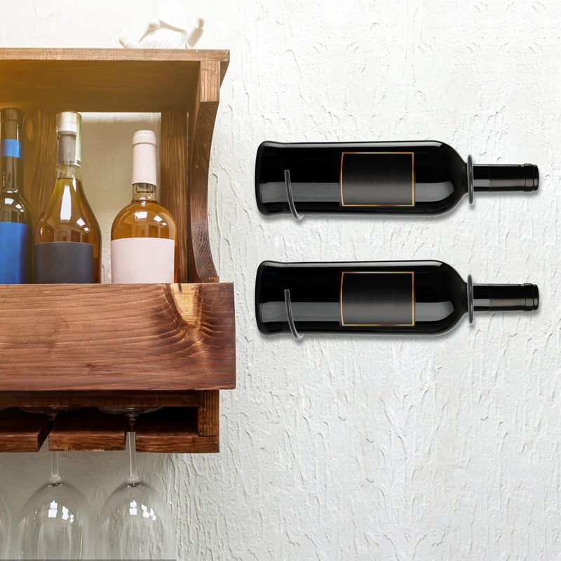 klarako 6pcs Wine Rack Wine Storage Holder Wine Bottle Holder red Wine Display Holder Metal Wine Wall Racks Liquor Bottle Display Shelf Wine Bottles Storage Rack Metal Wall Iron Hanging - Image 3