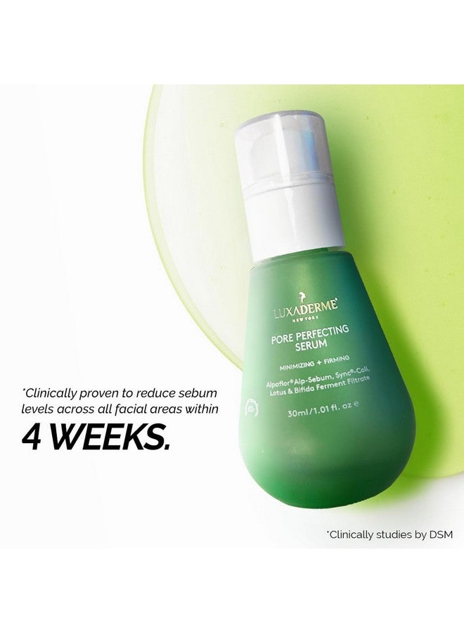 LuxaDerme Pore Perfecting Face Serum - Minimizes Pores, Controls Oil & Sebum, Firms Skin | 96% Natural Ingredients With Lotus Water, Alpaflor® Alp-Sebum, Syn®-Coll, Galactomyces | Korean Skincare - 30Ml  - Image 4