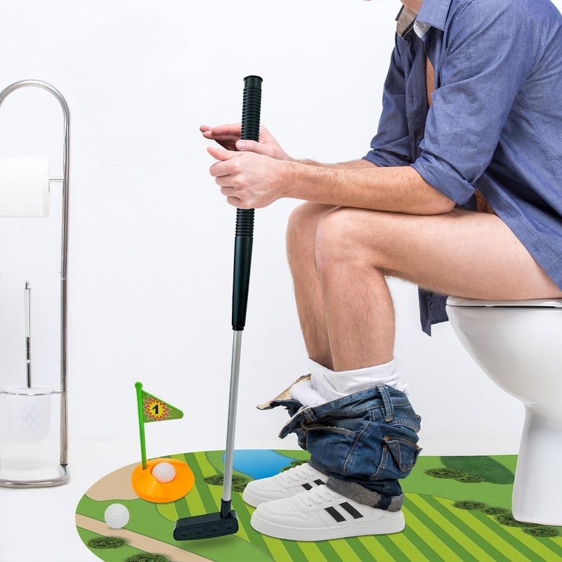 Wondrus Funny Mini Golf Gag Gifts for Men Golfer, Toilet Golf Bathroom Game for Adults, Unique Birthday Gift for Dad from Daughter Son, Fun White Elephant Gift Idea for Brother, Husband, Boys, Boyfriend,Him - Image 3