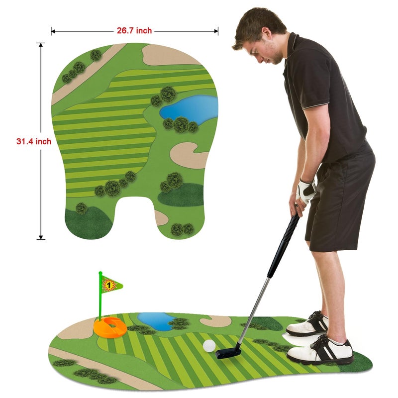 Wondrus Funny Mini Golf Gag Gifts for Men Golfer, Toilet Golf Bathroom Game for Adults, Unique Birthday Gift for Dad from Daughter Son, Fun White Elephant Gift Idea for Brother, Husband, Boys, Boyfriend,Him - Image 5