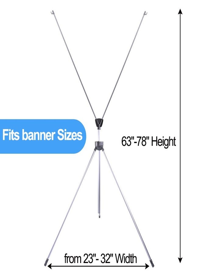 SUERUI Adjustable X Banner Stand Fits Any Banner Size Width 23" to 32" and Height 63" to 78" - Image 3