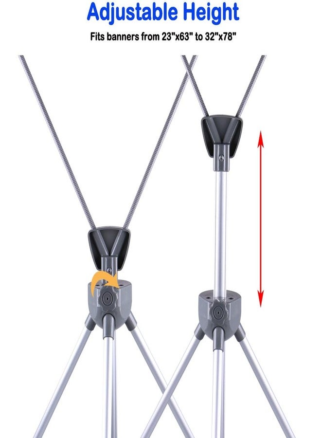 SUERUI Adjustable X Banner Stand Fits Any Banner Size Width 23" to 32" and Height 63" to 78" - Image 4