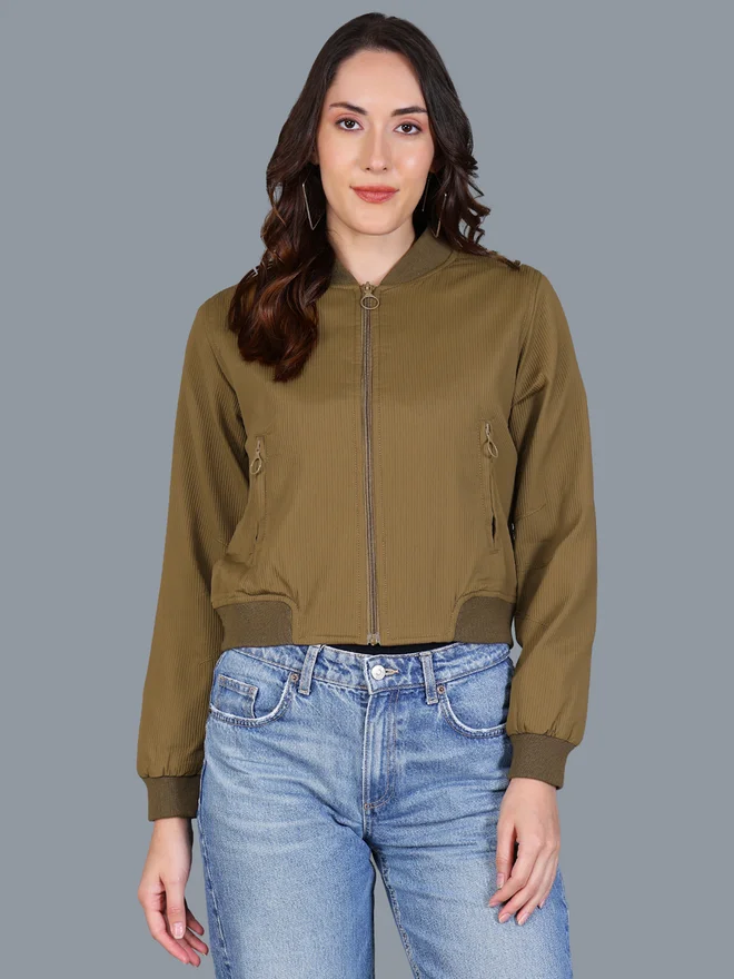 فورت كولينز جاكيت بومبر قصير نسائي بني فورت كولينز