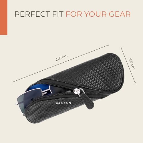 HAMELIN Sunglasses Case With Zipper | Keeps The Sunglasses Safe From Scratches, Dirt | Eye Glass Box & Spectacle Case For Men & Women | Eyewear Carrying Case For Easy Travel & Outings | Black Checked - Image 3