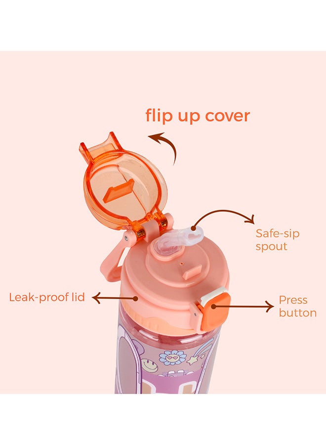 Nova kids زجاجة مياه مع شفاطة 700 مل - برتقالي - Image 3