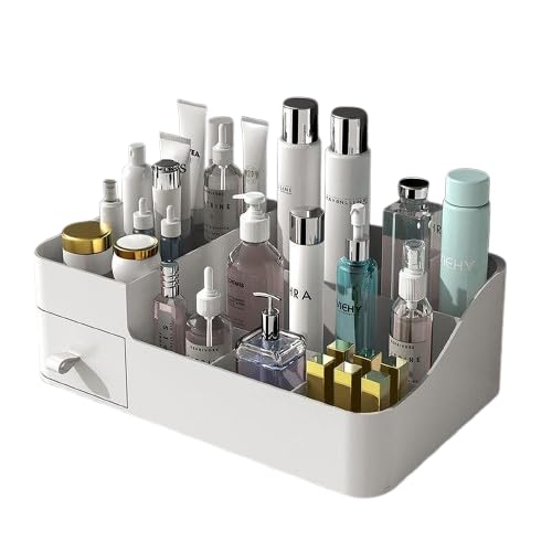 Wolpin 1 Pc Makeup Organiser Cosmetic Makeup Lipstick Storage Box (26 x 17 x 8 CM) | with Drawer Plastic Case Holder Skin Care Products for Dressing Table - Image 2