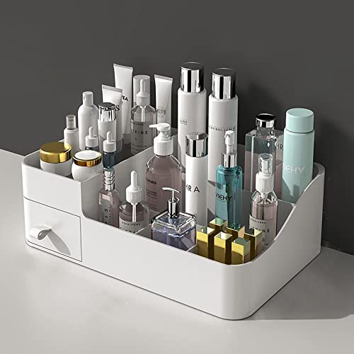 Wolpin 1 Pc Makeup Organiser Cosmetic Makeup Lipstick Storage Box (26 x 17 x 8 CM) | with Drawer Plastic Case Holder Skin Care Products for Dressing Table - Image 3