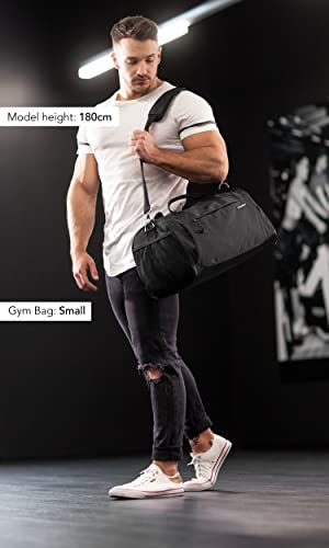 Fitgriff® Gym Bag for Men & Women with Shoe & Wet Compartment - Duffle Bag for Travel, Sports, Fitness & Workout (Full Black, 23 x 12 x 12″ (Medium)) - Image 2