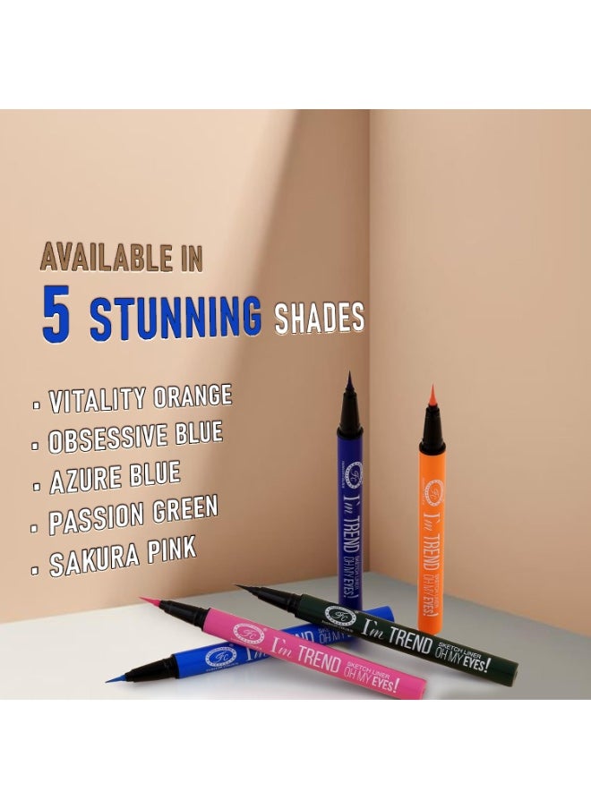 Fashion Colour - TREND SKETCH LINER Oh My Eyes Quick-Dry Long Lasting Smudge-Proof Day to Night 01 SAKURA PINK 0.7ml - Image 1