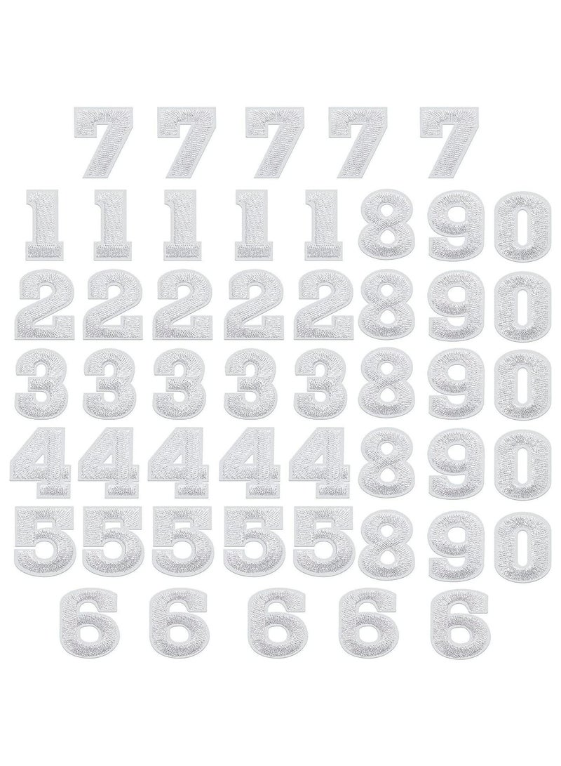 GGOOT Numbers Patches 50pcs Iron on 0-9 Number Repair Patch Embroidered Applique Patches for Hat Backpack Shirts - Image 1