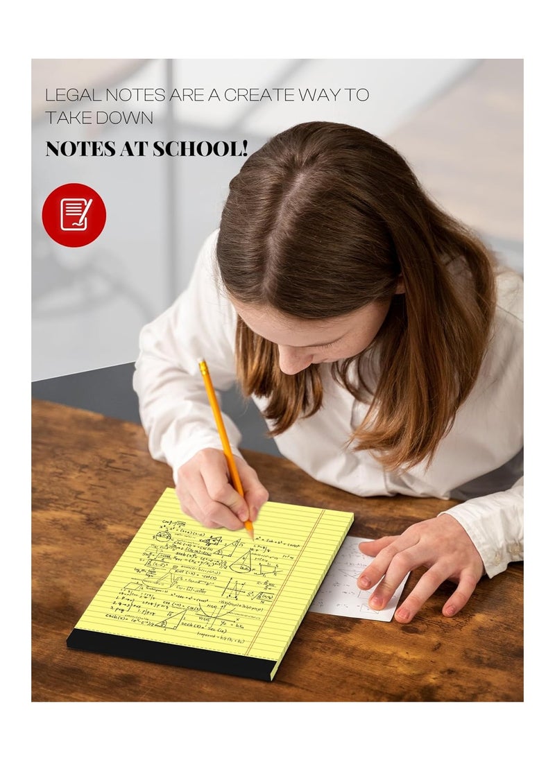 SYOSI - 3PCS Yellow Legal Pads, 8.5 x 11 Writing Pads, Yellow Note Pads, 8.5 x 11 Perforated Wide Ruled Lined Notepads Pads, Yellow Pads 50 Sheets Per Notebook, Legal Notepads for Unknown Binding - Image 1