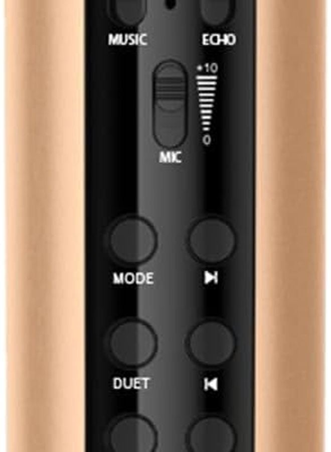 Gold Handheld Karaoke Microphone For Kids Home KTV Player High Fidelity Sound Family Party Essential - Image 1